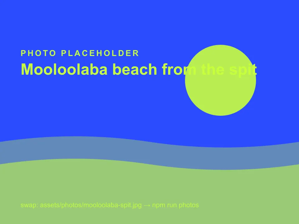 Mooloolaba beach seen from the spit